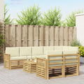 Outdoor-Sofagarnitur 8 pcs Weiß und Creme 59 x 59 x 37 cm