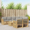 Outdoor-Sofagarnitur 8 pcs Weiß und Hellgrau 59 x 59 x 37 cm