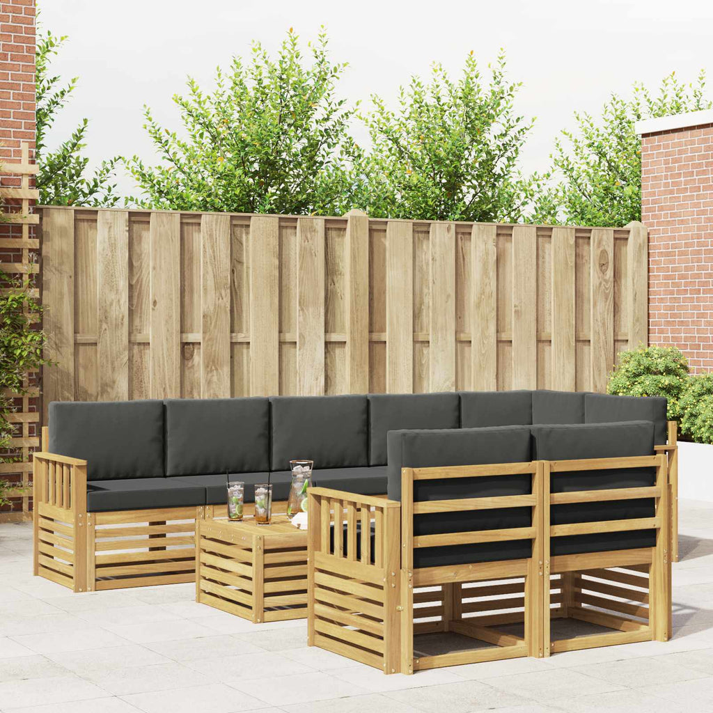 Outdoor-Sofagarnitur 8 pcs Weiß und Anthrazit 59 x 59 x 37 cm