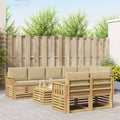 Outdoor-Sofagarnitur 8 pcs Weiß und Beige 59 x 59 x 37 cm