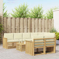 Outdoor-Sofagarnitur 9 pcs Weiß und Creme 59 x 59 x 37 cm