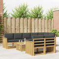 Outdoor-Sofagarnitur 9 pcs Weiß und Anthrazit 59 x 59 x 37 cm