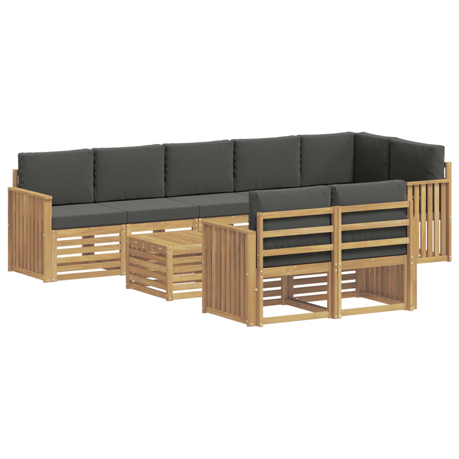 Outdoor-Sofagarnitur 9 pcs Weiß und Anthrazit 59 x 59 x 37 cm