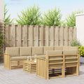 Outdoor-Sofagarnitur 9 pcs Weiß und Beige 59 x 59 x 37 cm