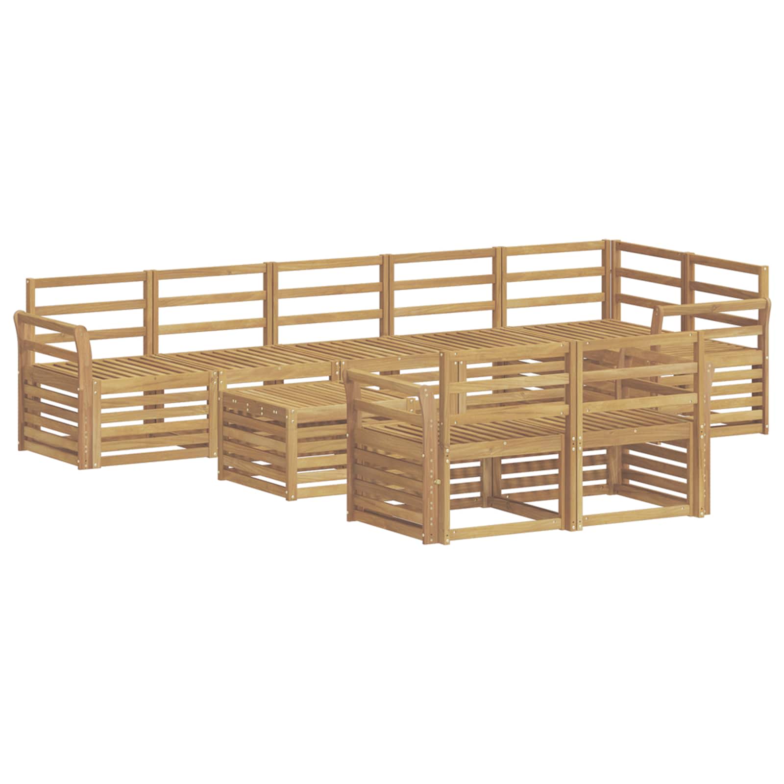 Outdoor-Sofagarnitur 9 pcs Weiß 59 x 59 x 37 cm
