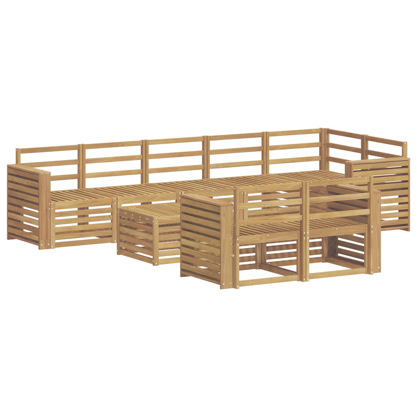 Outdoor-Sofagarnitur 9 pcs Weiß 59 x 59 x 37 cm