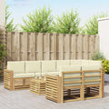 Outdoor-Sofagarnitur 9 pcs Weiß und Creme 59 x 59 x 37 cm