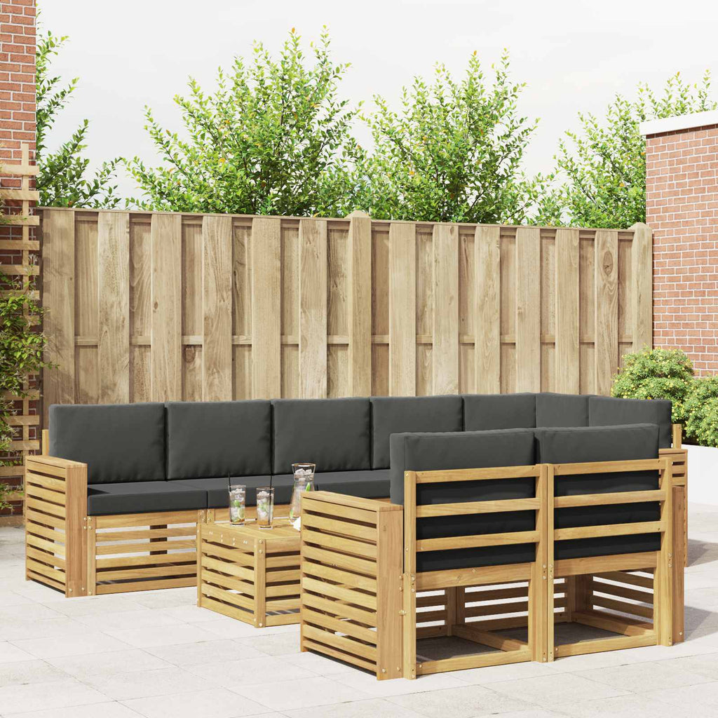 Outdoor-Sofagarnitur 9 pcs Weiß und Anthrazit 59 x 59 x 37 cm