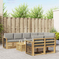 Outdoor-Sofagarnitur 9 pcs Weiß und Hellgrau 59 x 59 x 37 cm