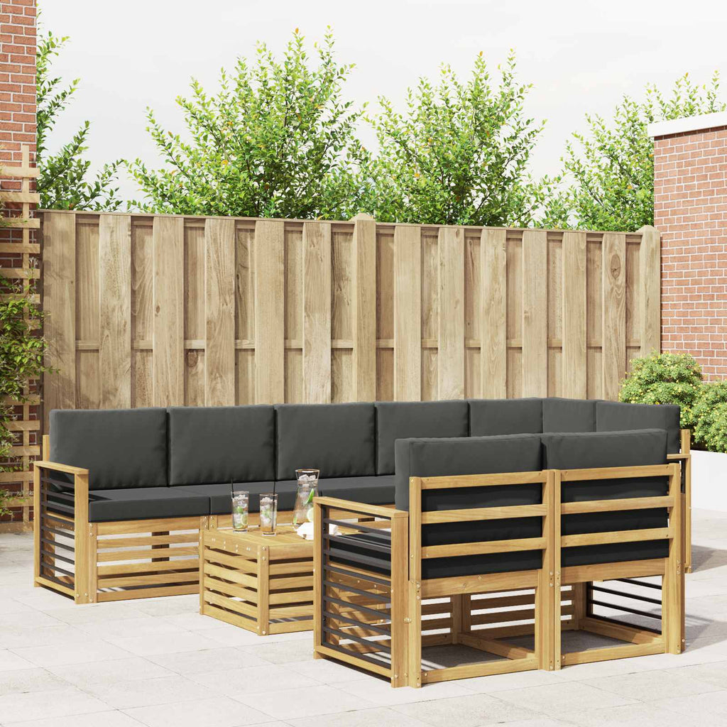 Outdoor-Sofagarnitur 8 pcs Weiß und Anthrazit 59 x 59 x 37 cm