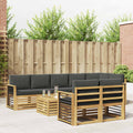 Outdoor-Sofagarnitur 8 pcs Weiß und Anthrazit 59 x 59 x 37 cm