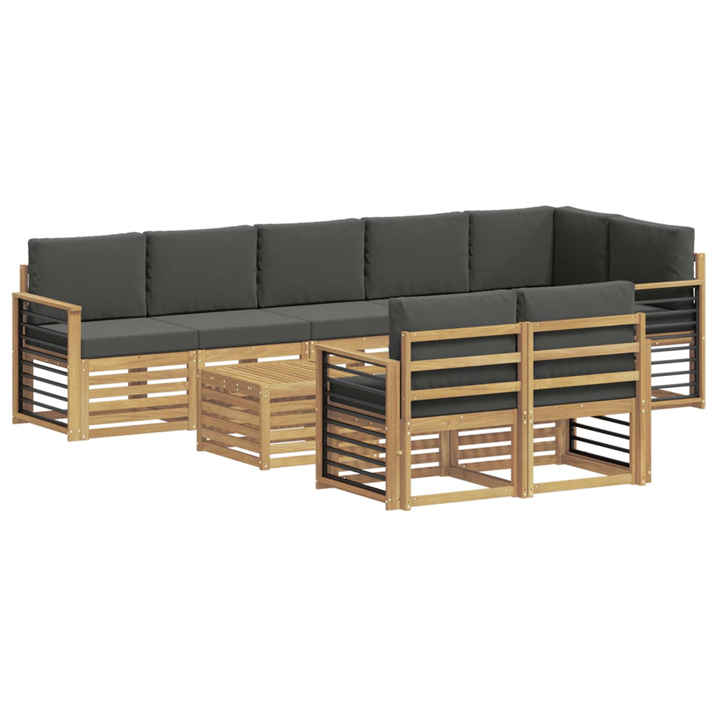 Outdoor-Sofagarnitur 8 pcs Weiß und Anthrazit 59 x 59 x 37 cm