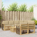 Outdoor-Sofagarnitur 9 pcs Weiß und Beige 59 x 59 x 37 cm