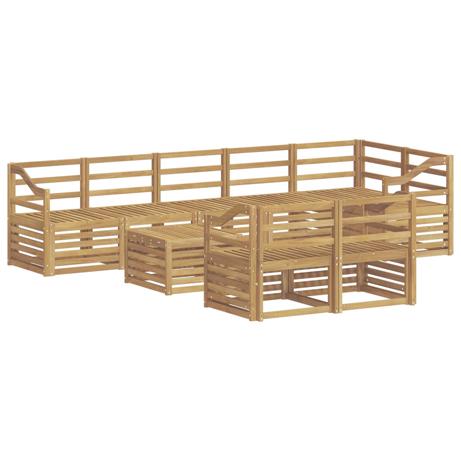 Outdoor-Sofagarnitur 9 pcs Weiß 59 x 59 x 37 cm