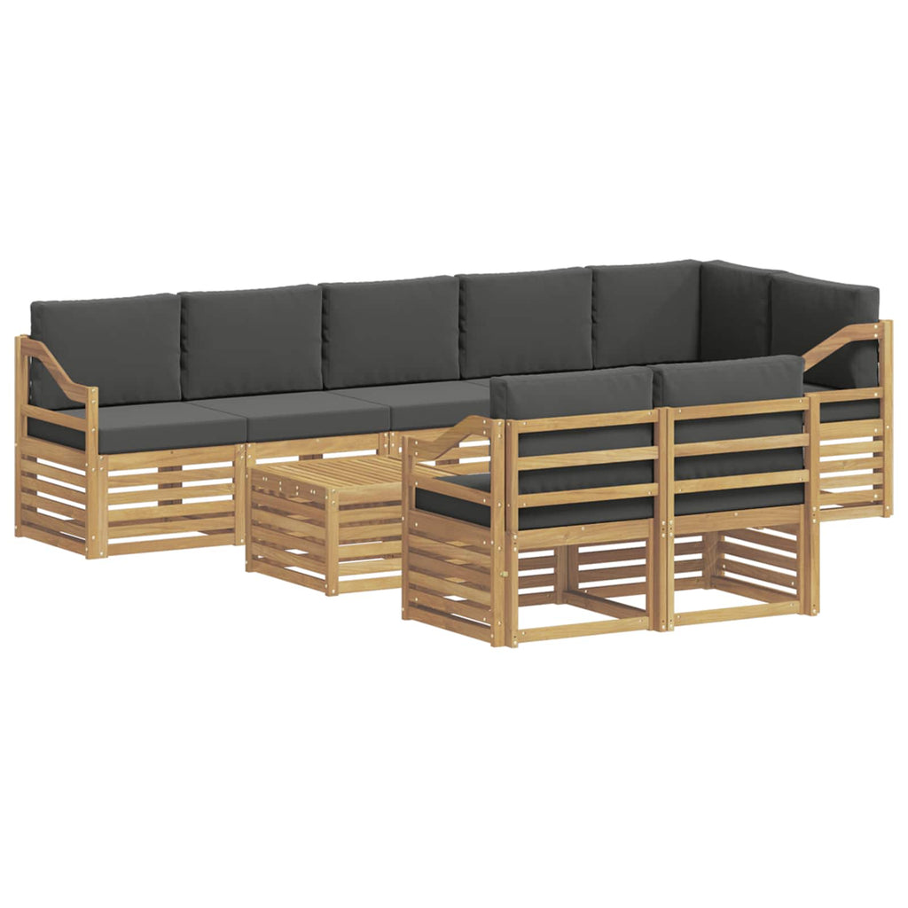 Outdoor-Sofagarnitur 8 pcs Weiß und Anthrazit 59 x 59 x 37 cm