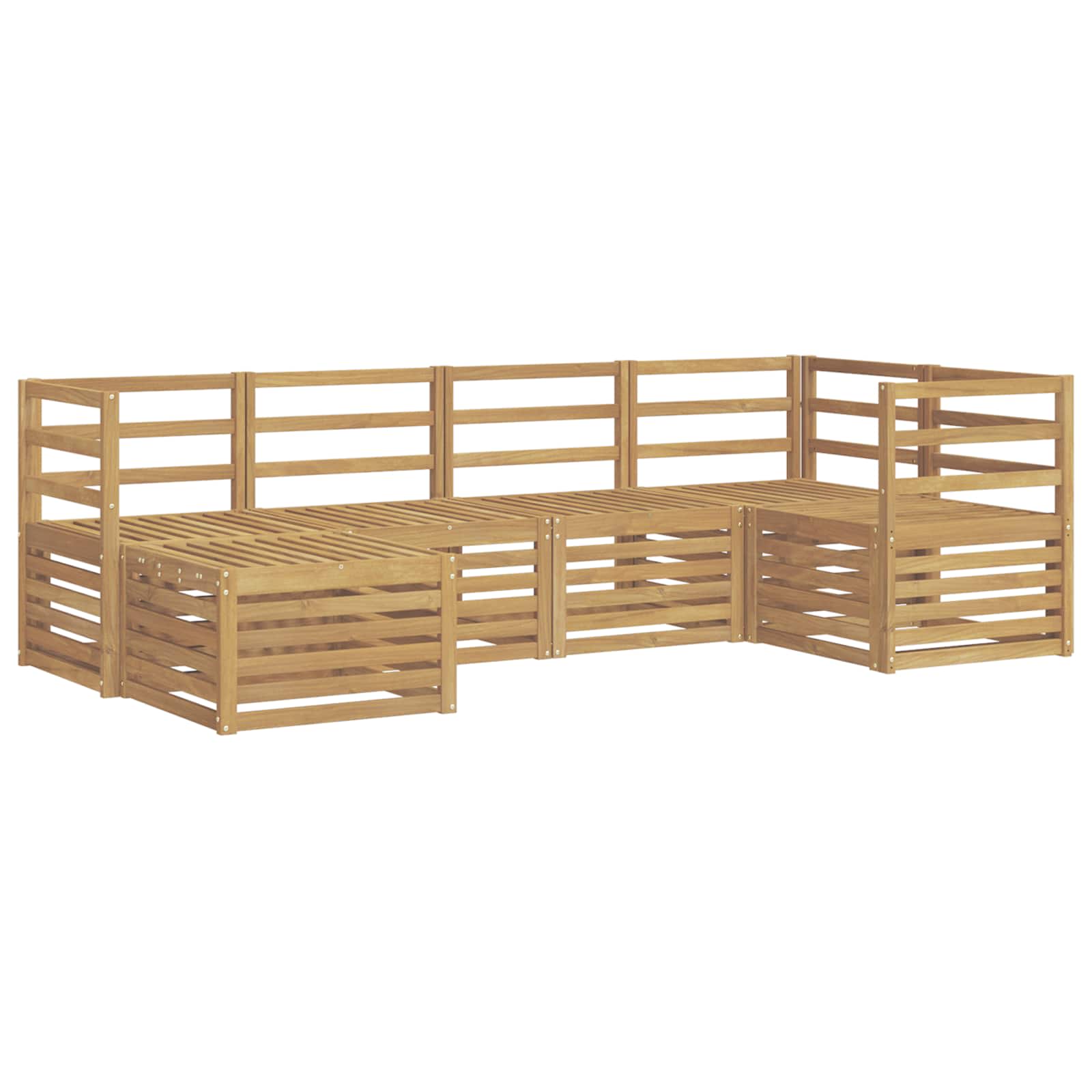 Outdoor-Sofagarnitur 6 pcs Weiß Polyester