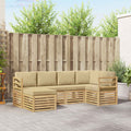 Outdoor-Sofagarnitur 6 pcs Weiß und Beige Polyester