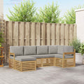 Outdoor-Sofagarnitur 6 pcs Weiß und Hellgrau