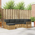 Outdoor-Sofagarnitur 6 pcs Weiß und Anthrazit Polyester