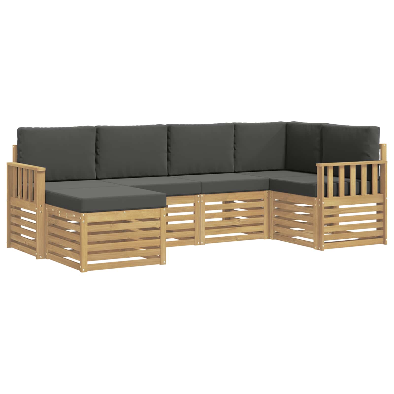 Outdoor-Sofagarnitur 6 pcs Weiß und Anthrazit Polyester