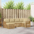 Outdoor-Sofagarnitur 6 pcs Weiß und Beige 247 x 128,5 x 73 cm