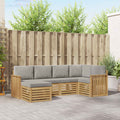 Outdoor-Sofagarnitur 6 pcs Weiß und Hellgrau Polyester