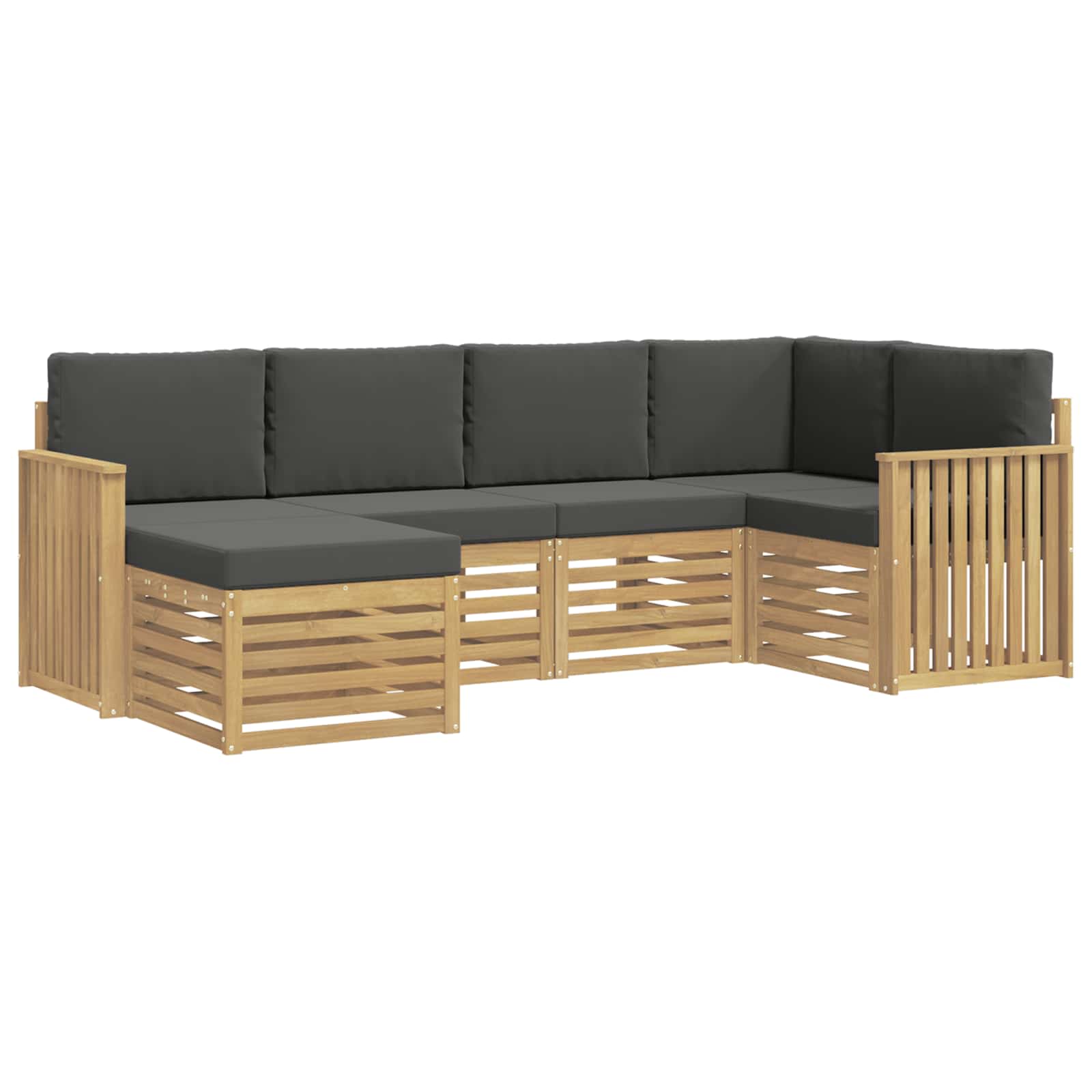 Outdoor-Sofagarnitur 6 pcs Weiß und Anthrazit Polyester