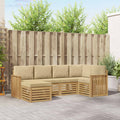 Outdoor-Sofagarnitur 6 pcs Weiß und Beige Polyester