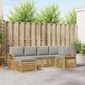 Outdoor-Sofagarnitur 6 pcs Weiß und Hellgrau Polyester