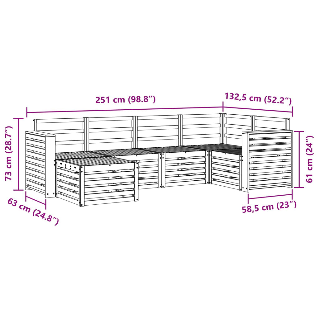 Outdoor-Sofagarnitur 6 pcs Weiß Polyester