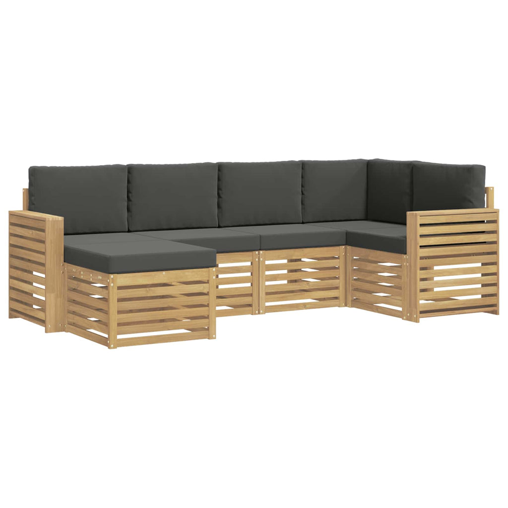 Outdoor-Sofagarnitur 6 pcs Weiß und Anthrazit Polyester
