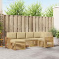 Outdoor-Sofagarnitur 6 pcs Weiß und Beige Polyester