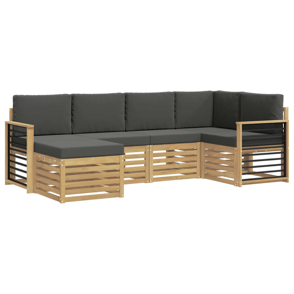Outdoor-Sofagarnitur 6 pcs Weiß und Anthrazit Polyester