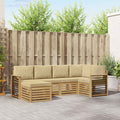 Outdoor-Sofagarnitur 6 pcs Weiß und Beige Polyester