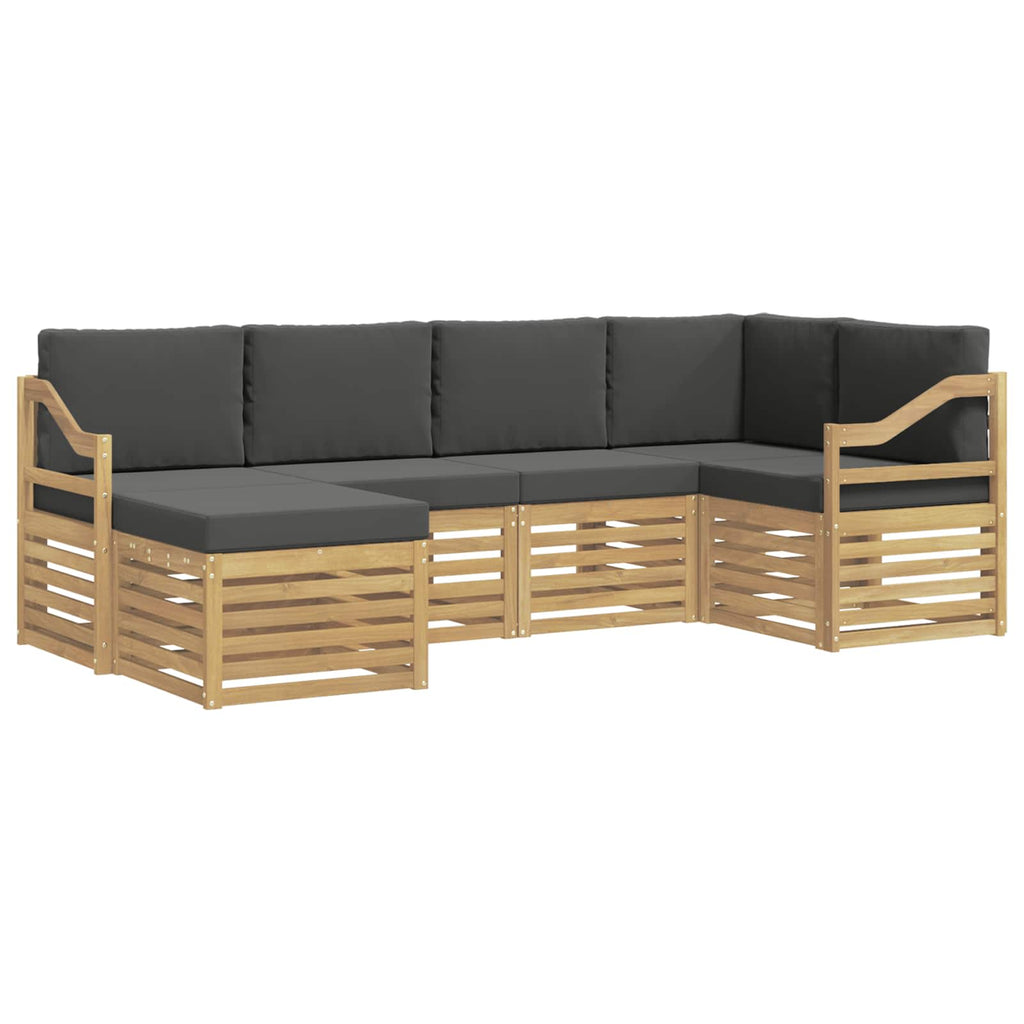 Outdoor-Sofagarnitur 6 pcs Weiß und Anthrazit Polyester