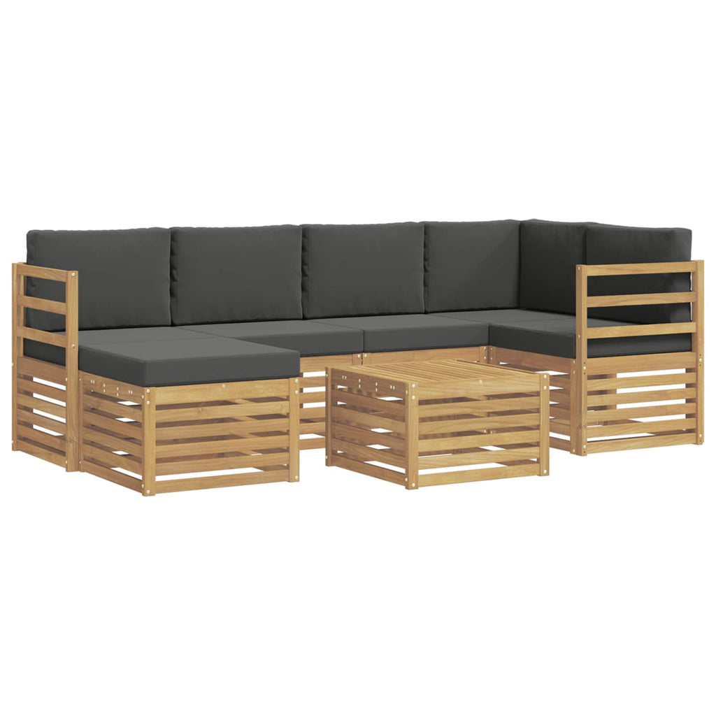 Outdoor-Sofagarnitur 7 pcs Weiß und Anthrazit Polyester