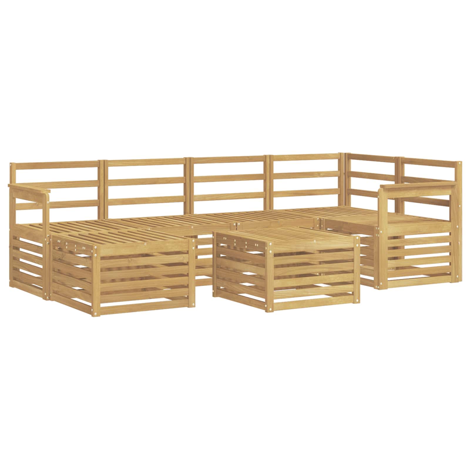 Outdoor-Sofagarnitur 7 pcs Weiß Polyester