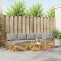 Outdoor-Sofagarnitur 7 pcs Weiß und Hellgrau 59 x 59 x 37 cm