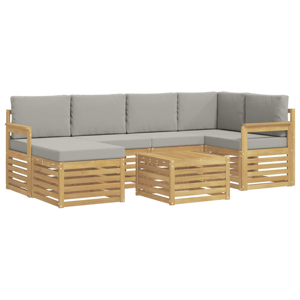 Outdoor-Sofagarnitur 7 pcs Weiß und Hellgrau 59 x 59 x 37 cm