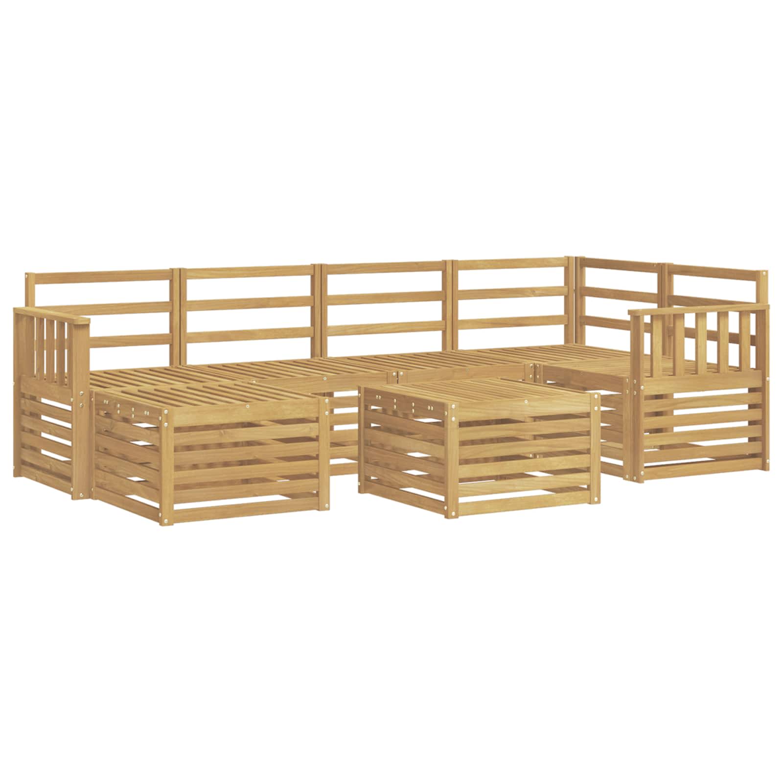 Outdoor-Sofagarnitur 7 pcs Weiß Polyester