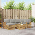 Outdoor-Sofagarnitur 7 pcs Weiß und Hellgrau 59 x 59 x 37 cm