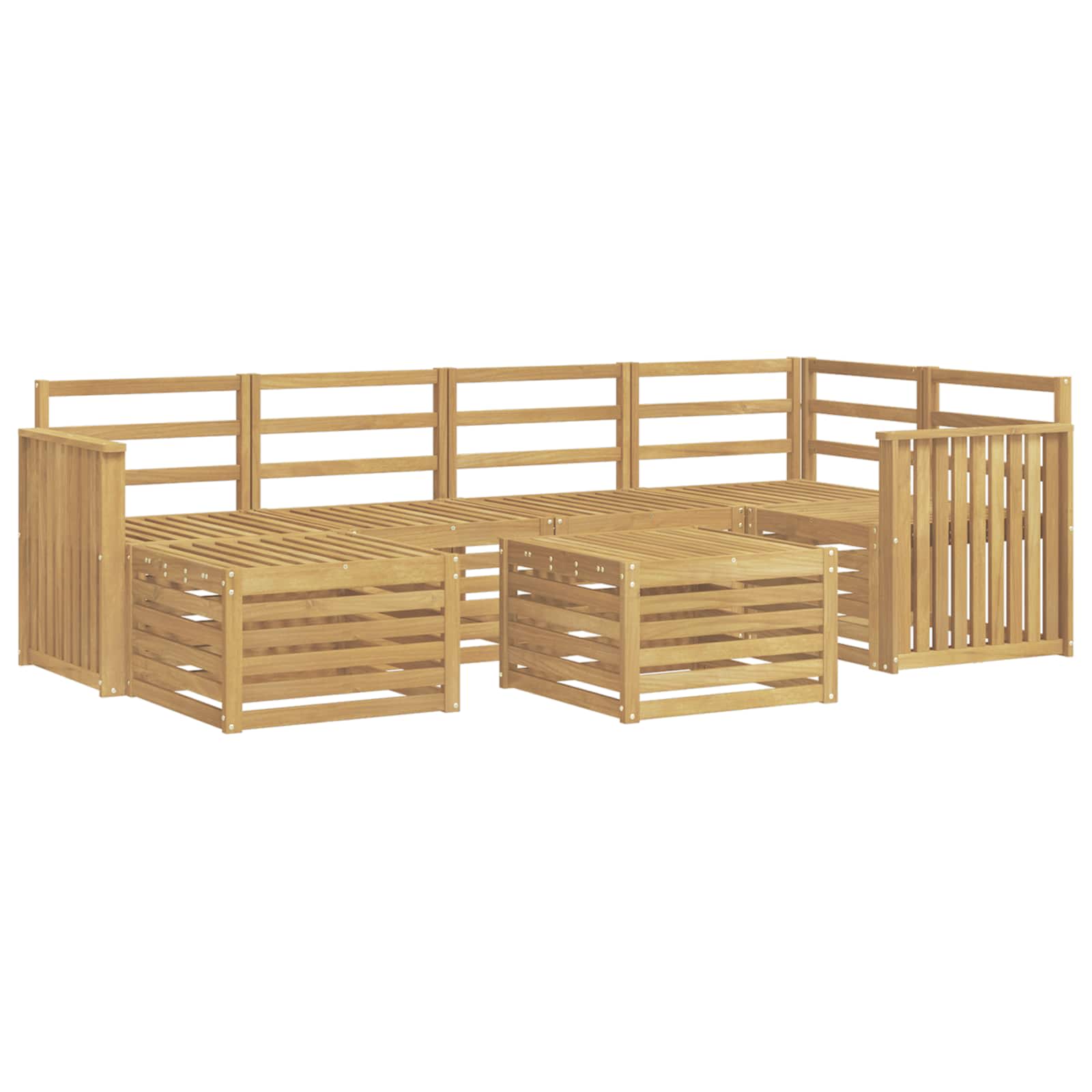 Outdoor-Sofagarnitur 7 pcs Weiß Polyester