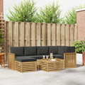 Outdoor-Sofagarnitur 7 pcs Weiß und Anthrazit Polyester
