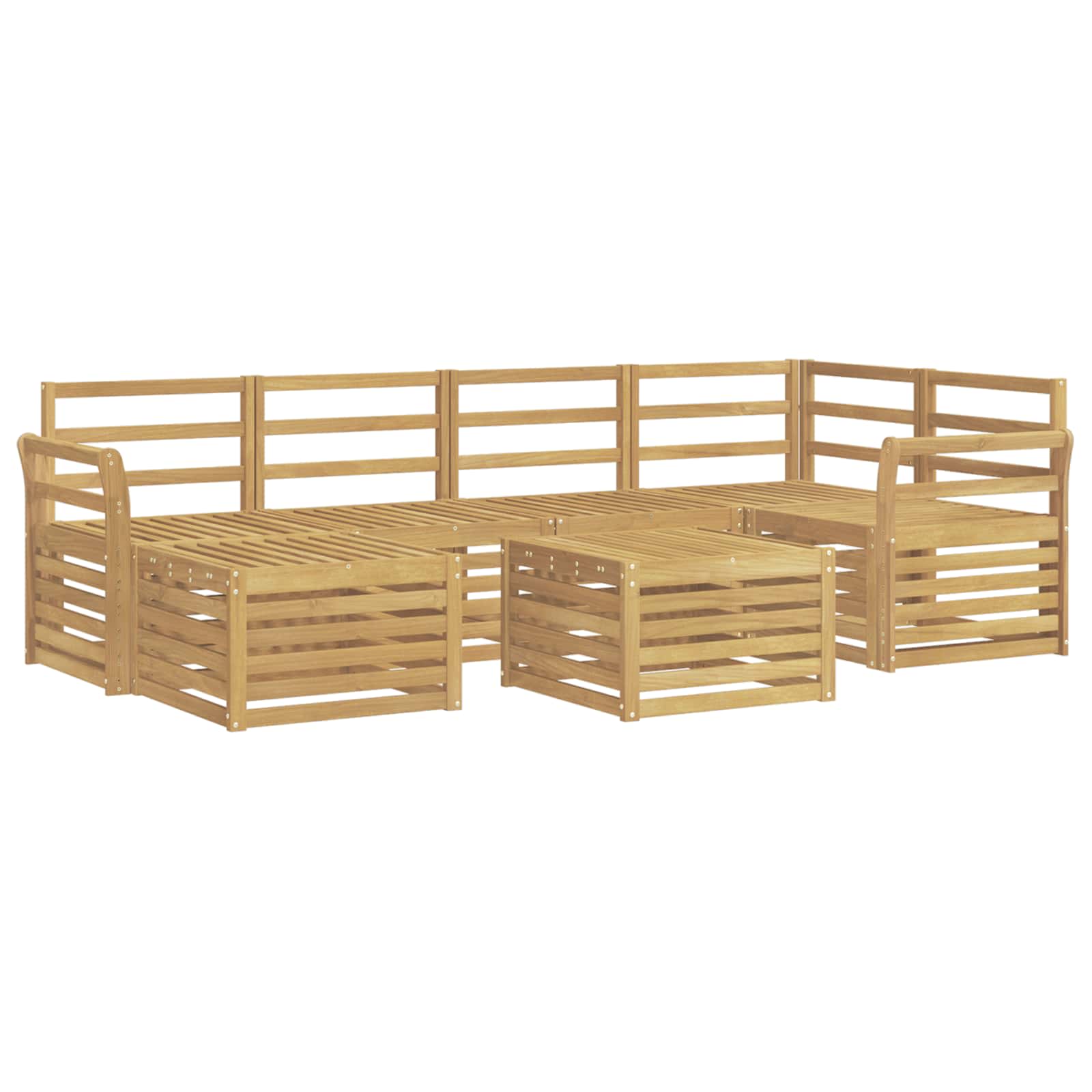 Outdoor-Sofagarnitur 7 pcs Weiß Polyester