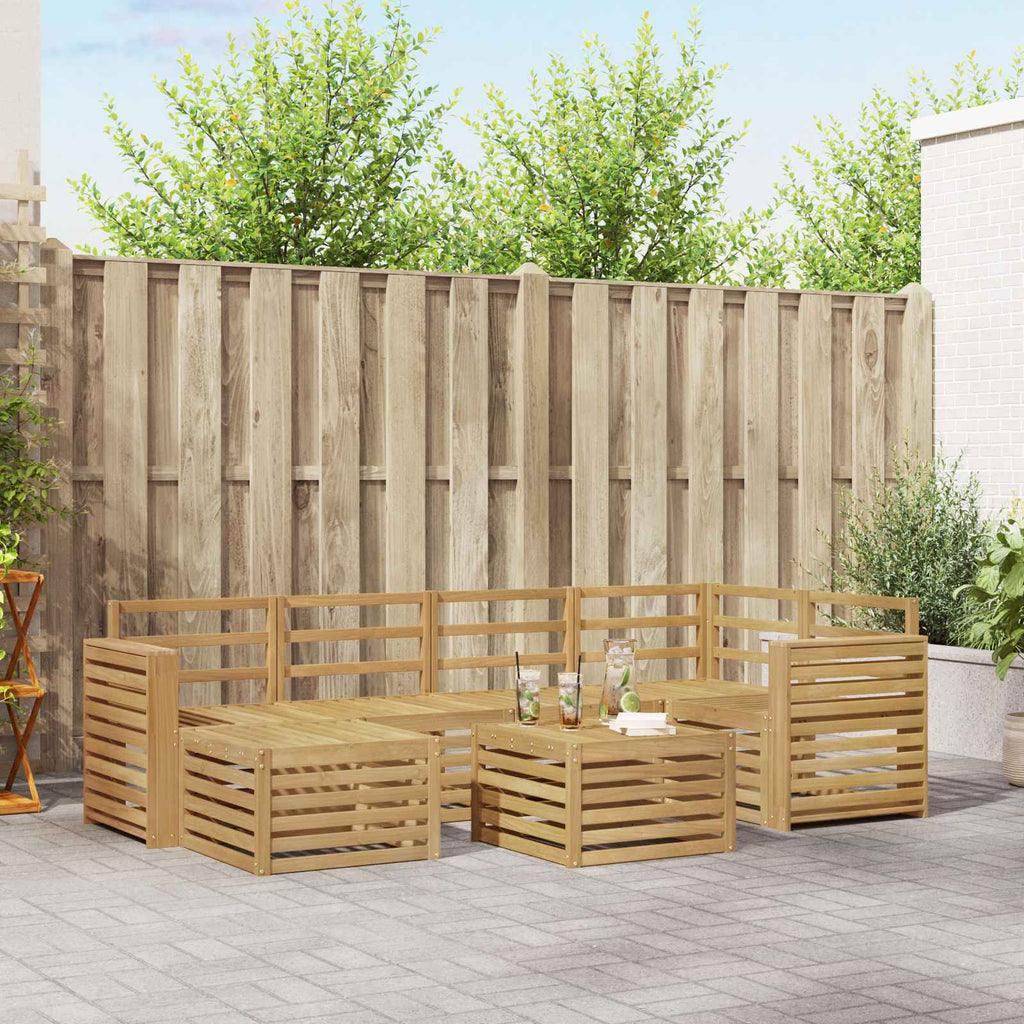 Outdoor-Sofagarnitur 7 pcs Weiß Polyester