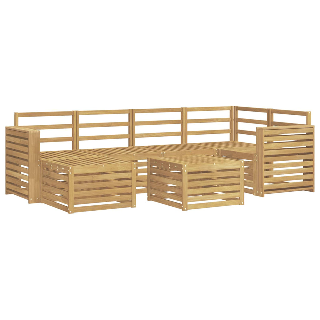 Outdoor-Sofagarnitur 7 pcs Weiß Polyester