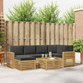 Outdoor-Sofagarnitur 7 pcs Weiß und Anthrazit Polyester