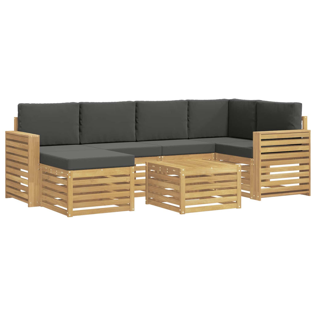 Outdoor-Sofagarnitur 7 pcs Weiß und Anthrazit Polyester