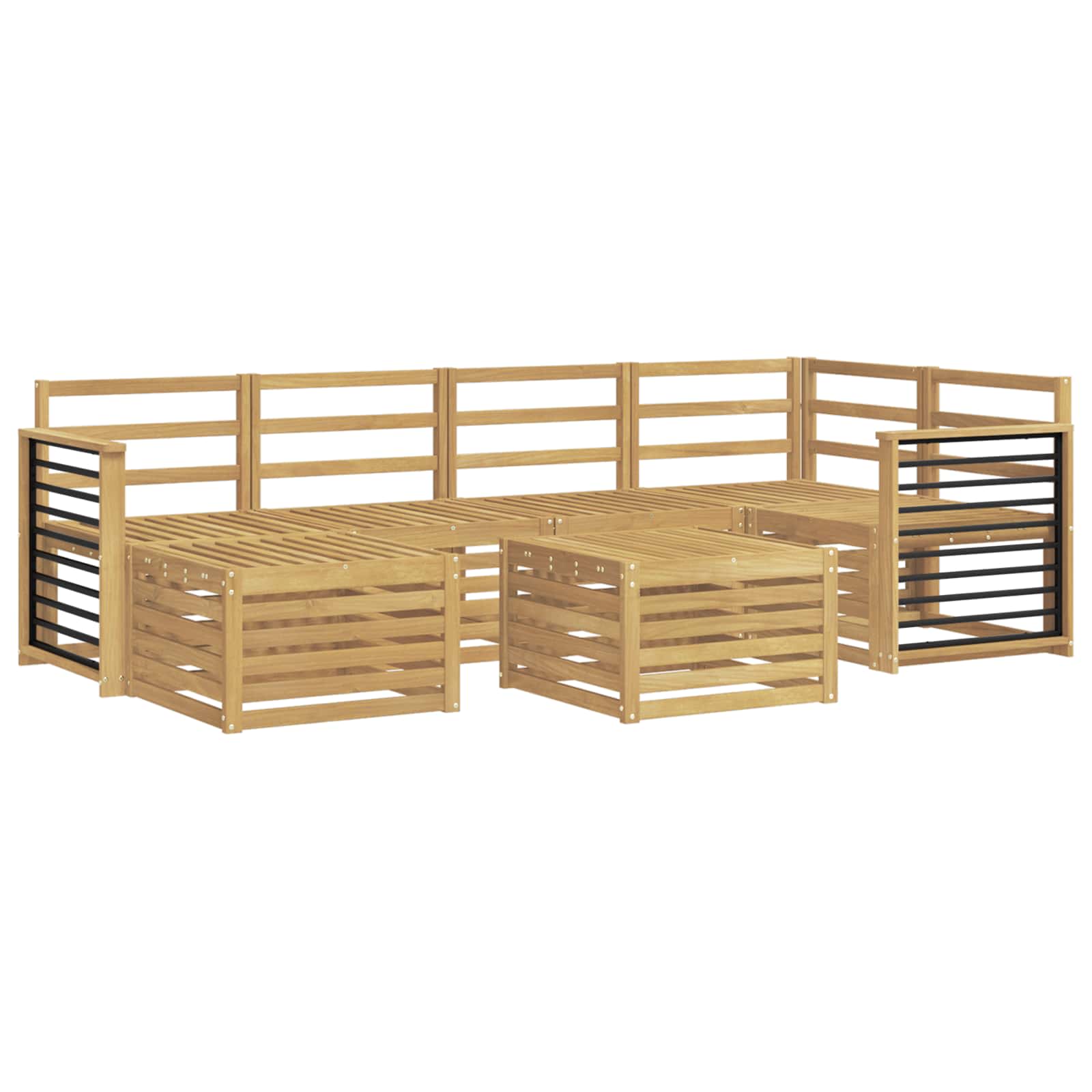 Outdoor-Sofagarnitur 7 pcs Weiß Polyester
