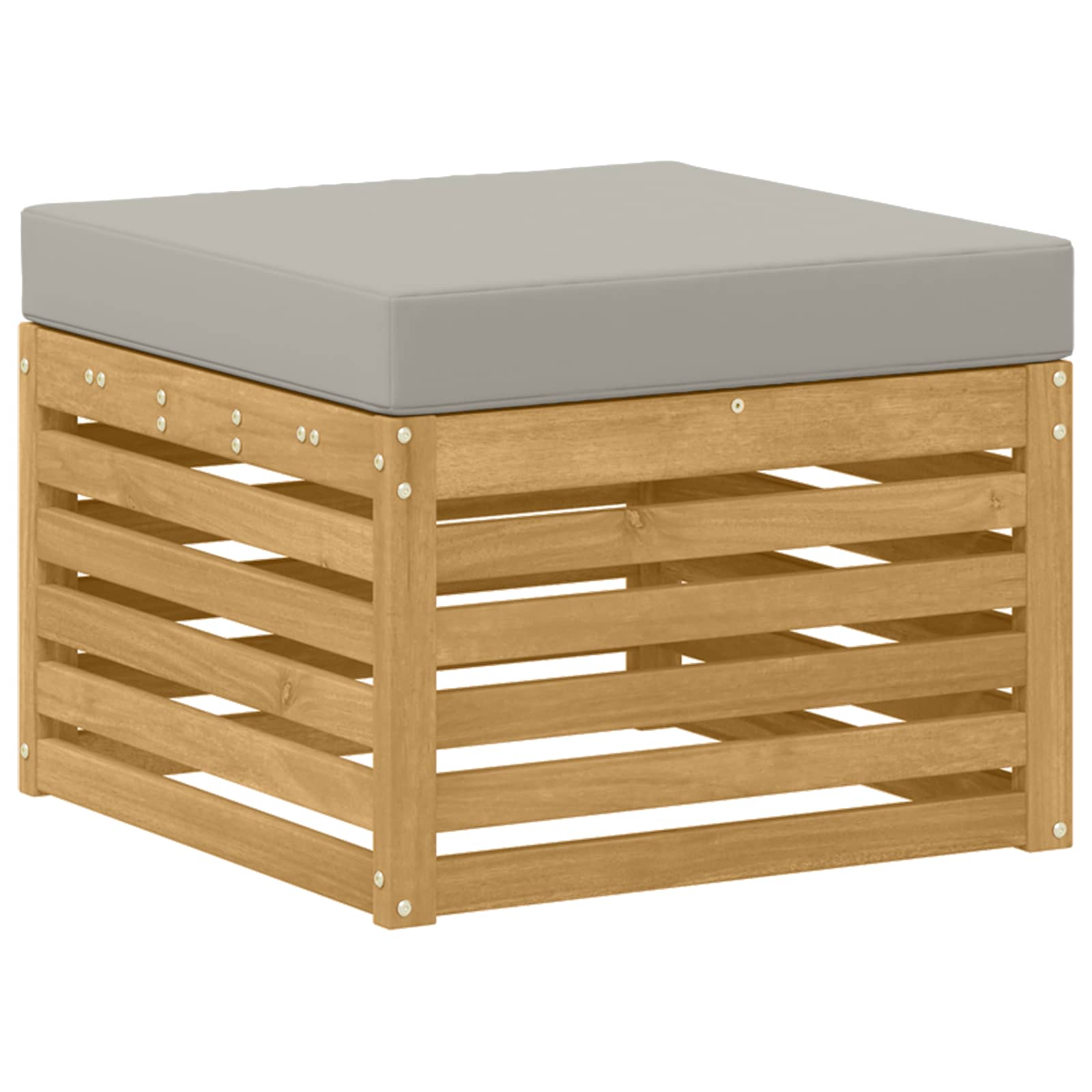 Outdoor-Sofagarnitur 7 pcs Weiß und Hellgrau Polyester
